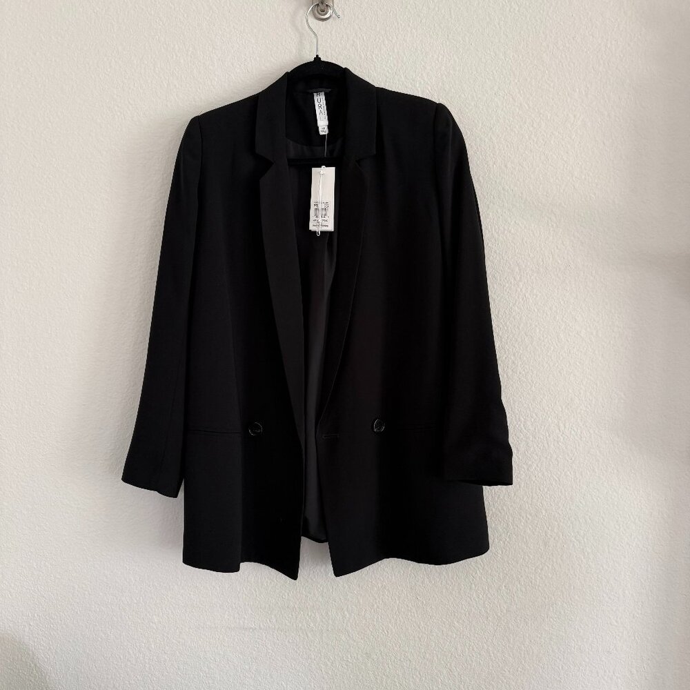 NWT Mural long line double breasted black blazer